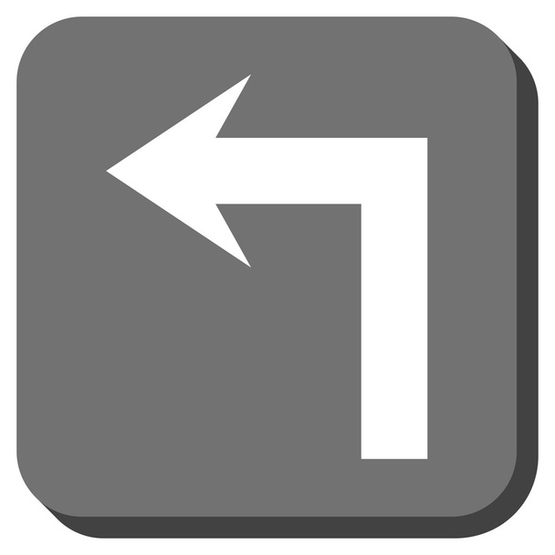 Turn Left Rounded Square Vector Icon - Vector, Image