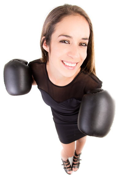 Happy Boxing business woman. - Foto, afbeelding