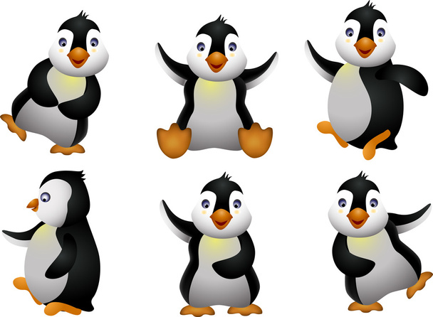 jonge pinguïn instellen karakter - Vector, afbeelding