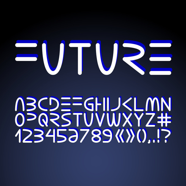 Futuristic minimalistic alphabet. - Vektor, Bild