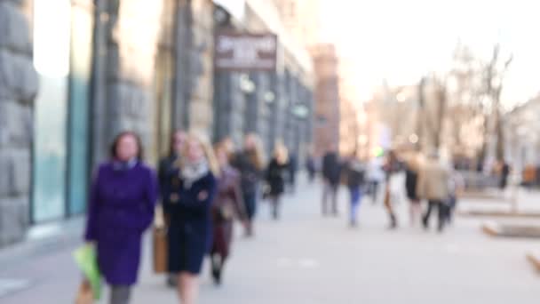 mensen op straat. 4 k (3840 x 2160) Blurred scène - Video