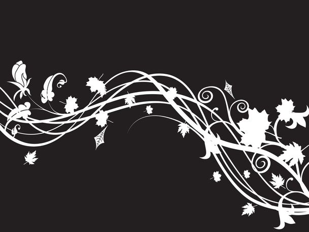 diseño abstracto floral en blanco y negro
 - Vector, imagen