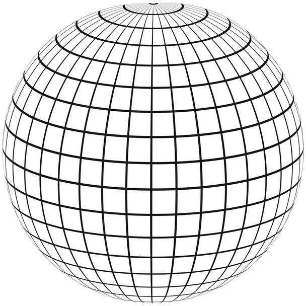 地球子午線と経度 - ベクター画像
