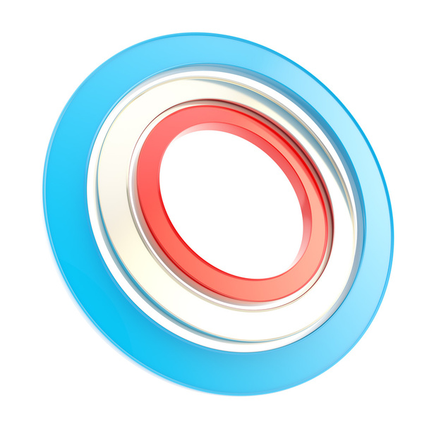 Red, blue and white copyspace round circle frames - Φωτογραφία, εικόνα