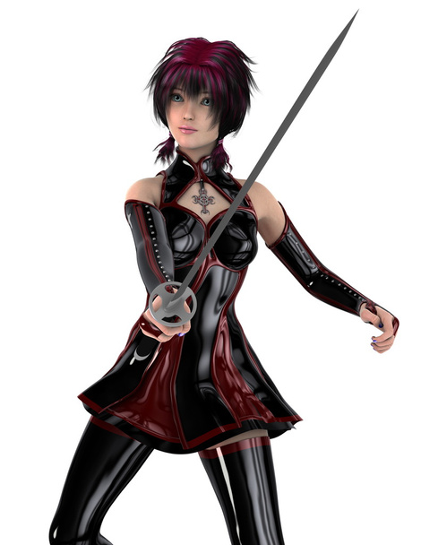 3D CG rendering of a female warrior - Foto, afbeelding