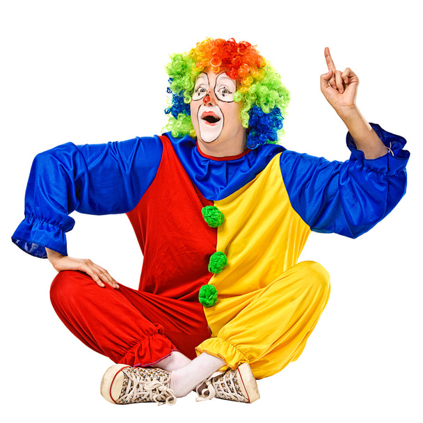 Happy birthday clown has an idea - Photo, image
