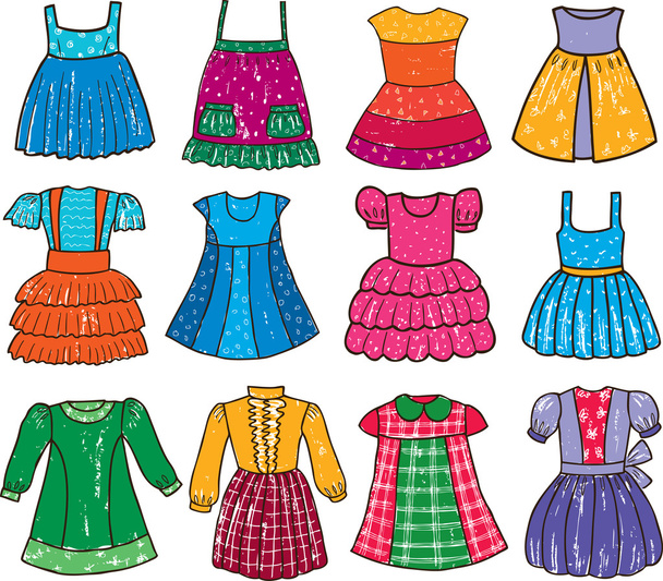 robes pour une petite fille
 - Vecteur, image