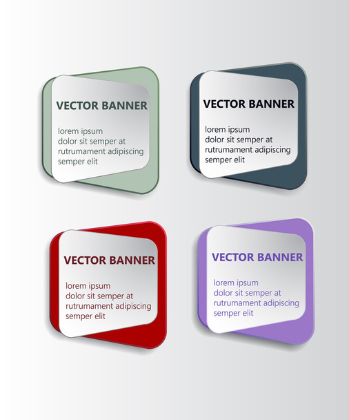 Abstract vector banner set. Paper round notes with swirl design. - ベクター画像