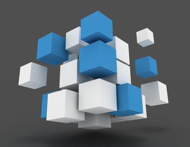 3d abstract cubes. business concept - Photo, Image