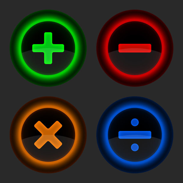 Colored web button with math symbols - Vector, imagen