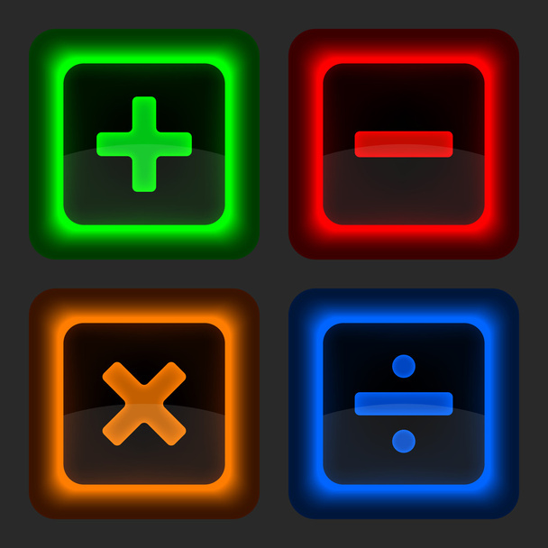Colored web button with math symbols. - Vector, Image