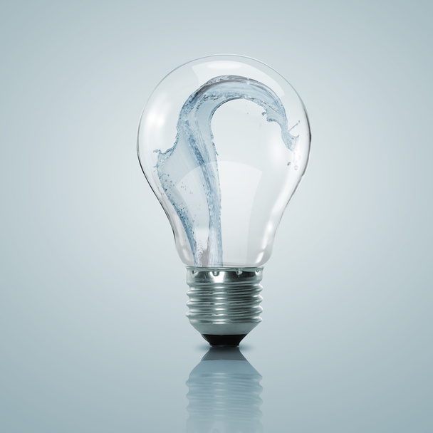 Electric light bulb with clean water - 写真・画像