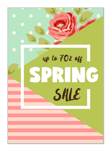 Spring seasonal sale flyer template - Vector, imagen