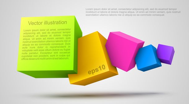 Colorful cubes 3D - Vector, Image
