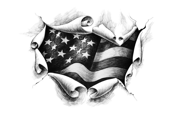  Hintergrund der amerikanischen Flagge. - Foto, Bild
