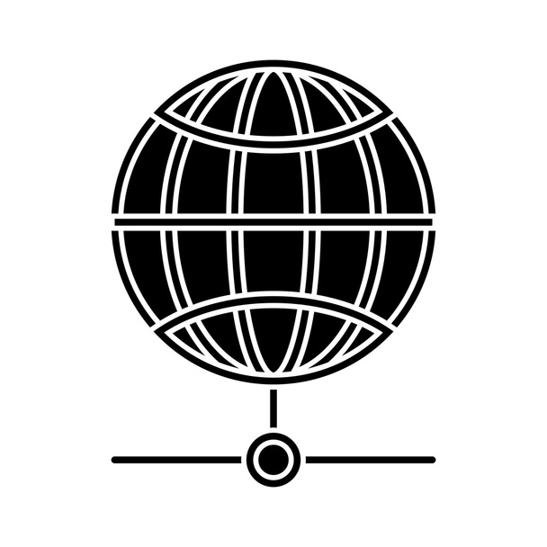 silueta koule s meridiány a síťoviny - Vektor, obrázek
