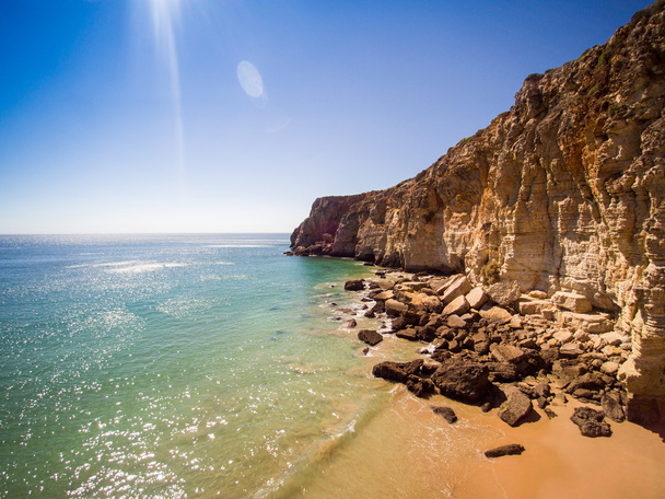 Скелі Beliche пляжі Сент Вінсент мис, Португалія - Фото, зображення