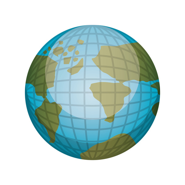 3 d で大陸で地球世界地図 - ベクター画像