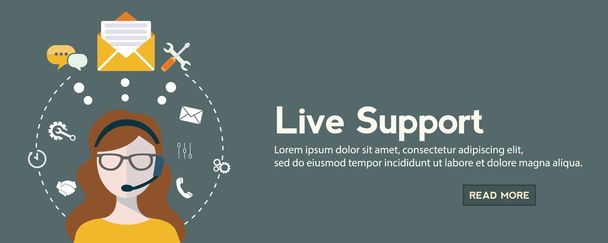 live support banner - ベクター画像
