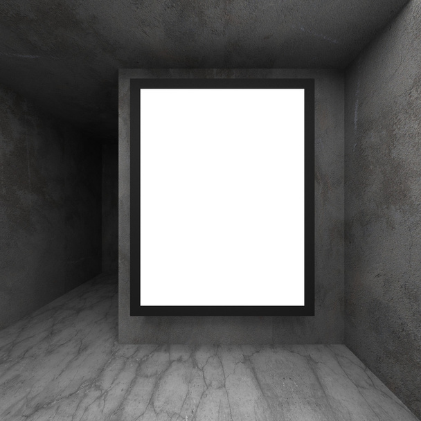 пустой белый баннер на бетонной стене
 - Фото, изображение