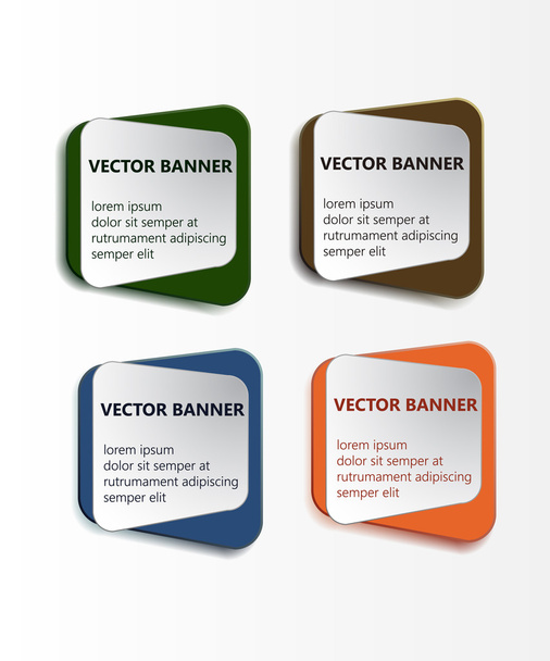 Abstract vector banner set. Paper round notes with swirl design. - ベクター画像