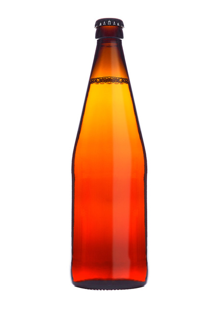 Bottle of beer cider orange glass isolated  - Foto, Imagem