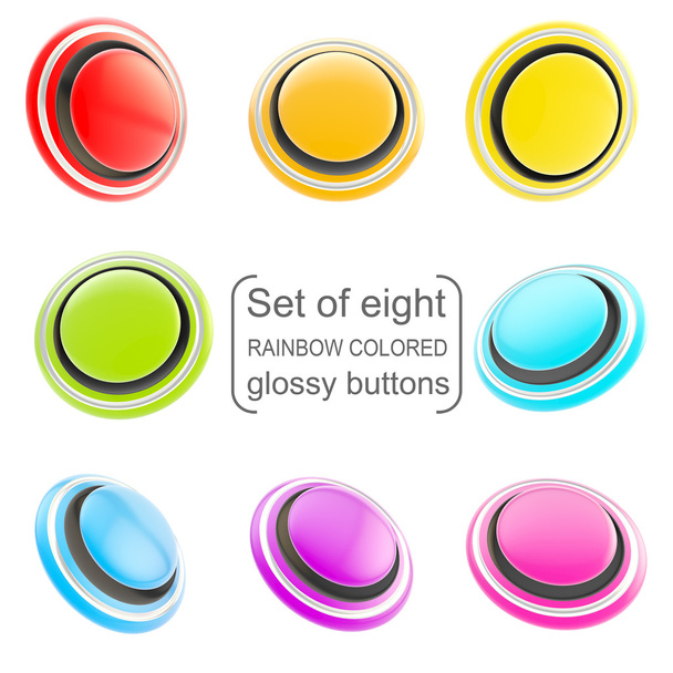 Round copyspace glossy buttons rainbow colored - Foto, imagen