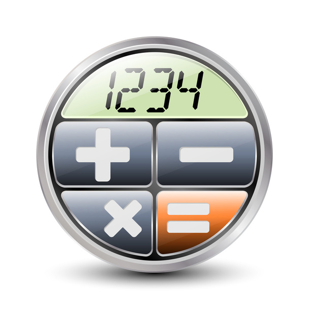 Icono de la calculadora sobre un fondo blanco - Vector, imagen