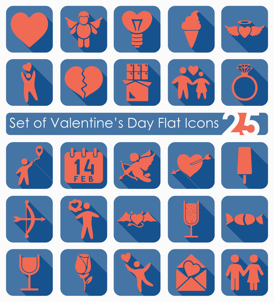 set van Valentijnsdag pictogrammen - Vector, afbeelding
