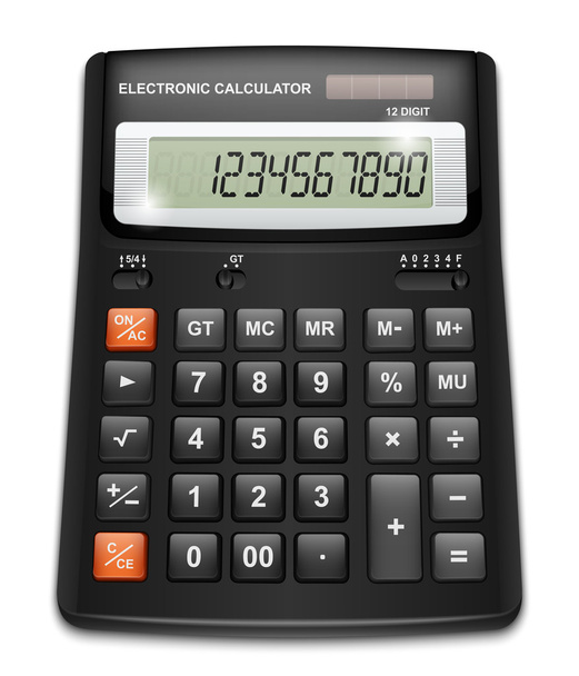 Kalkulator wektorowy na białym tle - Wektor, obraz
