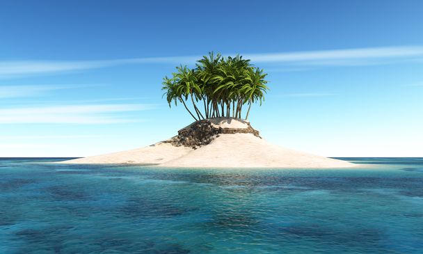palmiye ağacı ile ada - Fotoğraf, Görsel