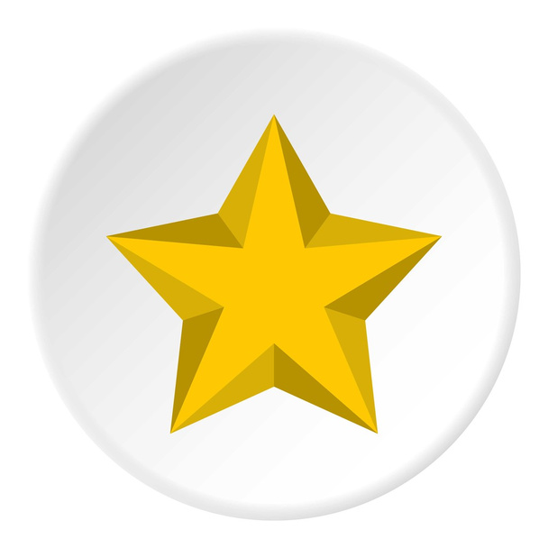 Öt hegyes domború csillag ikon, lapos stílusú - Vektor, kép