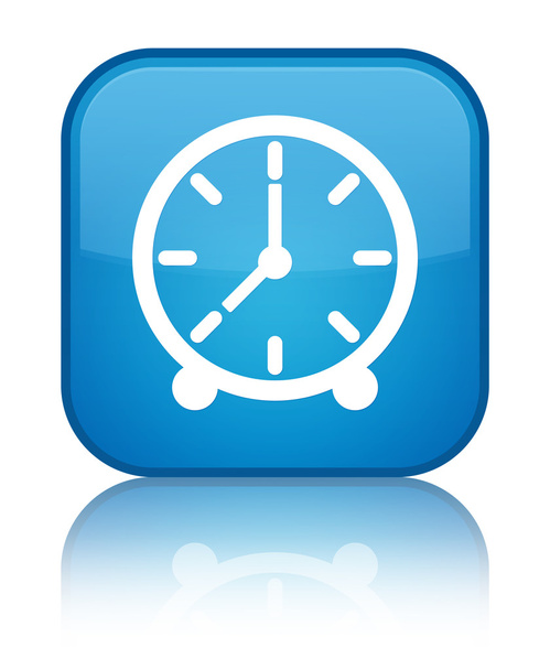 Значок часов блестит голубой квадратной кнопкой
 - Фото, изображение