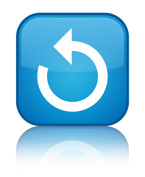 Pfeil-Symbol aktualisieren glänzend cyanblau quadratische Taste - Foto, Bild