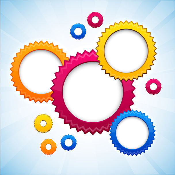 Colorful background with gear circles. - Vecteur, image