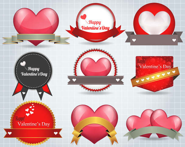 Valentine Sticker Heart Vector - Вектор,изображение