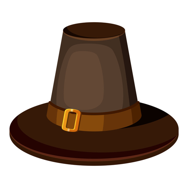 Brown hat icon, cartoon style - Vecteur, image