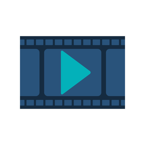 filmový pás s modrou hrát buttom - Vektor, obrázek