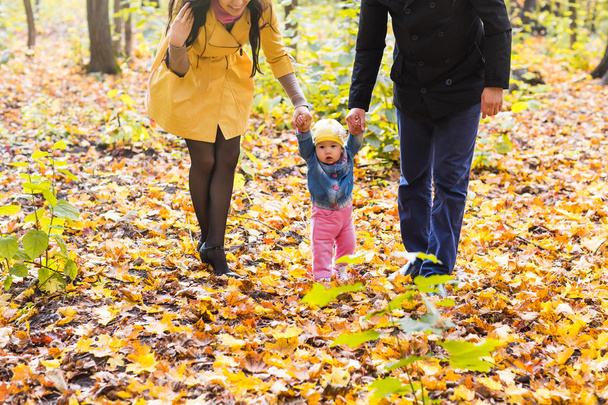 happy family outdoor in autumn - 写真・画像