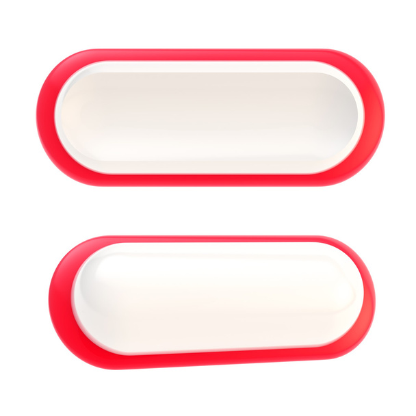 Set of two red glossy copyspace button template banners - Fotó, kép