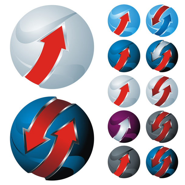 Flecha en conjunto de iconos de esfera
 - Vector, imagen