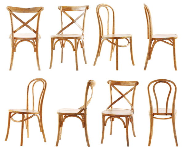Collage of stylish chairs, isolated on white - Φωτογραφία, εικόνα