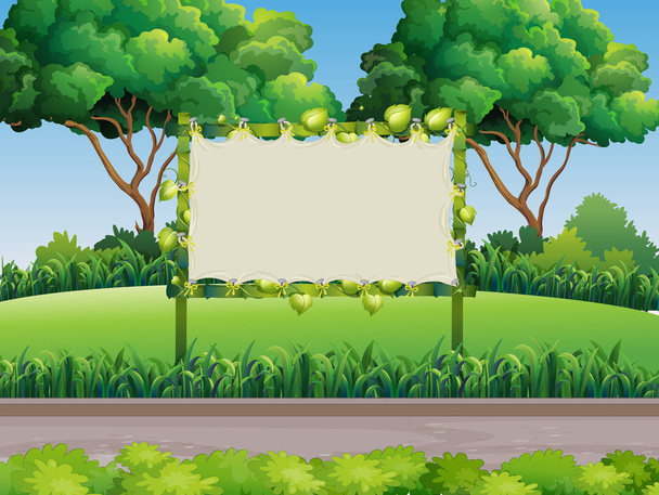 Bamboo frame in the park - Vector, Image