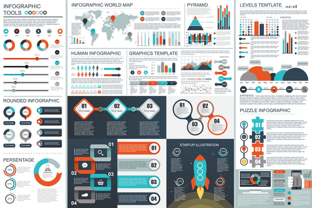 infografische Teamarbeit Elemente Vektordesign-Vorlage - Vektor, Bild