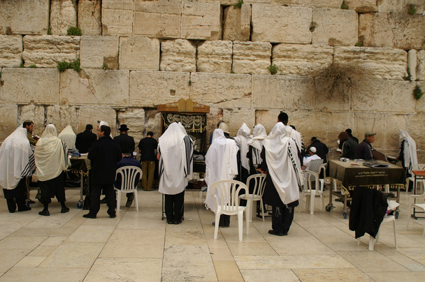 Jüdische Gebete nahe Klagemauer - Foto, Bild