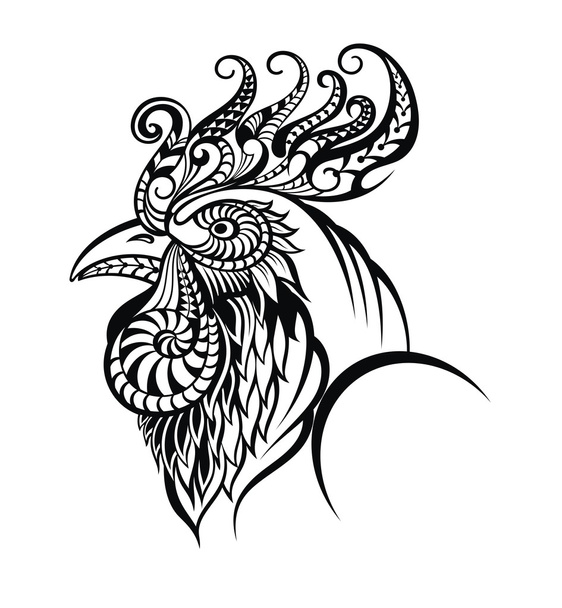 Rooster in tattoo style - Διάνυσμα, εικόνα