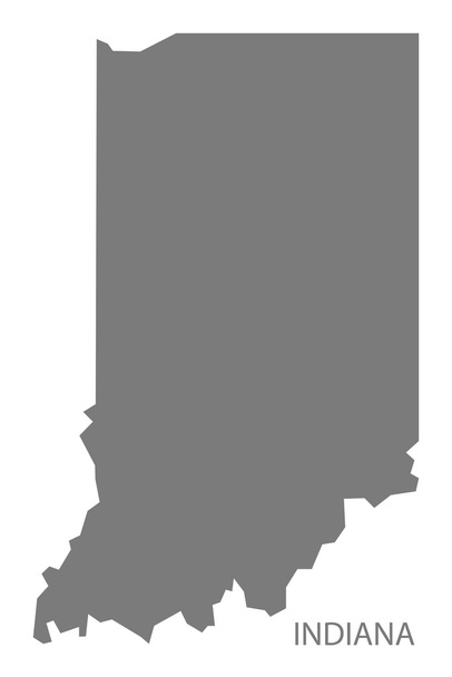 Індіана США карта сірий - Вектор, зображення