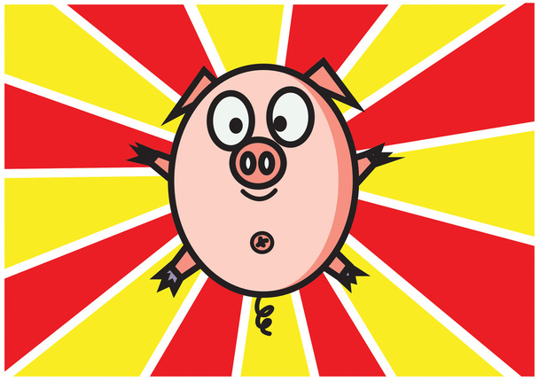 Cerdo feliz
 - Vector, Imagen