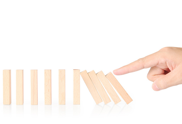 Ruční stop domino nepřetržitě svržen - Fotografie, Obrázek