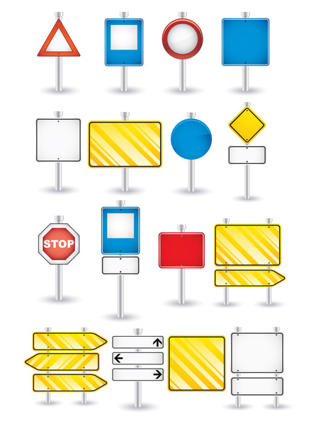 Conjunto de señales de tráfico
 - Vector, Imagen
